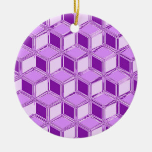 Kromade 3D-rutor - violett lila Julgransprydnad Keramik