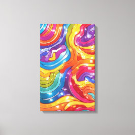Kromatisk flödesfärgad väggkonst av abstrakt canvastryck