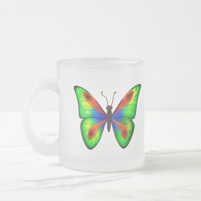 Kromatisk flygning frostad glasmugg (Vänster)