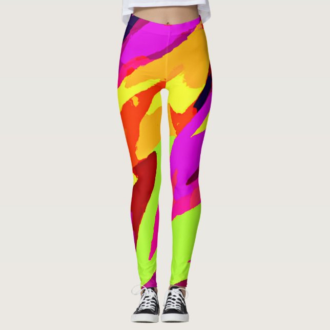Kromatisk konstfusion leggings (Framsida)