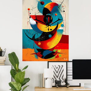Kromatisk Spiral – Mid-Century Abstrakt Rörelse Poster