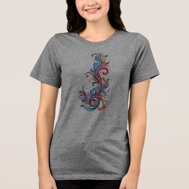 "Kromatisk Virvel" abstrakta färger design T Shirt (Framsida)