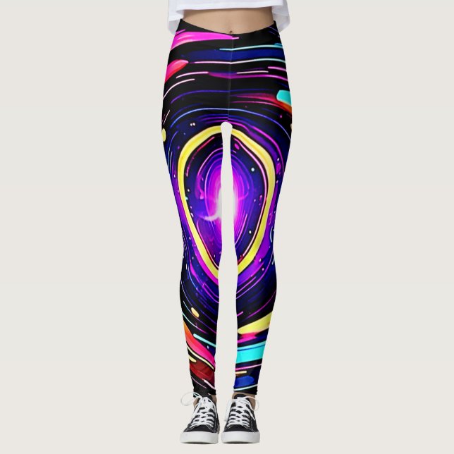 Kromatisk vortex Art Leggings (Framsida)