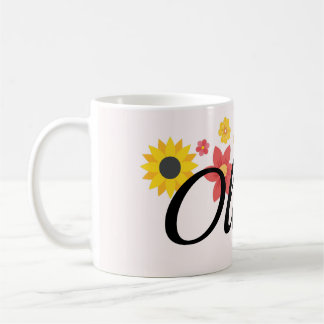Kromatiska blommor - lägg till ditt namn kaffemugg