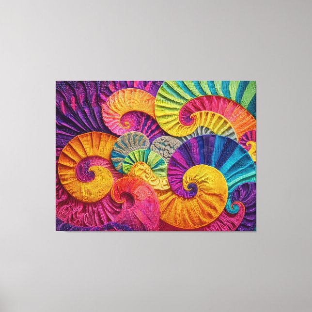 Kromatiska skal: Levande spiralmosaik Canvastryck (Framsida)