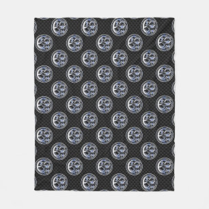 Kromdragning Vapensköld i kolfiberutskrift Fleecefilt