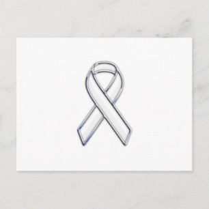 Krome Belted Stil White Ribbon Awareness Vykort
