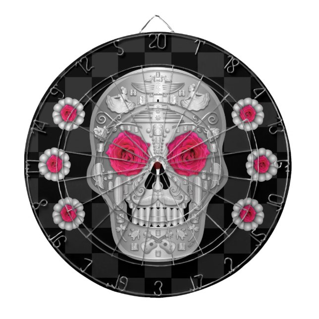 Krome Calavera (Rosa ros) Dart Board Darttavla (Framsidan)