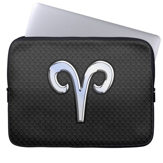Krome like Aries Zodiac Symbol Snake Skin Stil Laptop Sleeve (Framsidan)