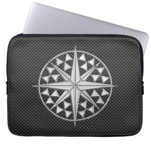 Krome Nautical Star på kolfiber Laptop Fodral