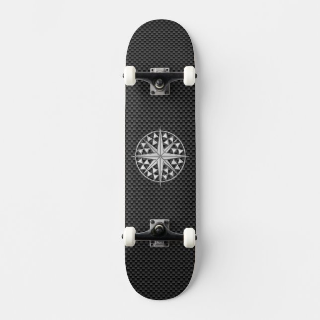 Krome Nautical Star på kolfiber Skateboard Bräda 21,5 Cm (Framsida)