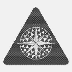 Krome Nautical Star på kolfiber Triangelformat Klistermärke