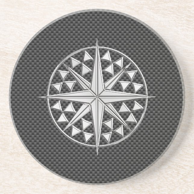 Krome Nautical Star på kolfiber Underlägg Sandsten (Framsidan)