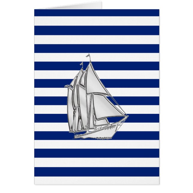 Krome Sailboat på Nautical Rand Hälsningskort (Framsidan)