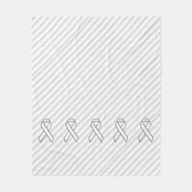Krome White Ribbon Awareness in Granular Rand Fleecefilt (Framsidan)