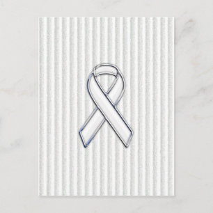 Krome White Ribbon Awareness on Granular Rand Vykort