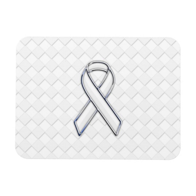 Krome White Ribbon Awareness på Checkers Magnet (Horisontell)