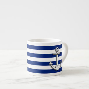 Kromen ankrar på marinrandar espressomugg