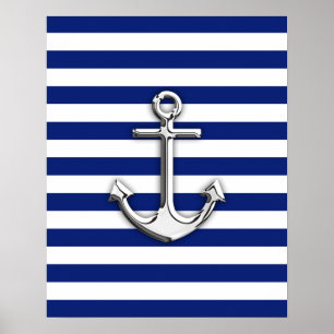 Kromen ankrar på marinrandar poster
