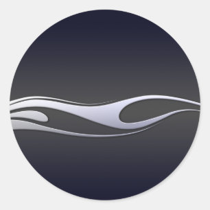 Kromen flammar runt klistermärke