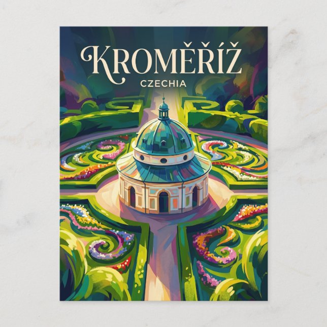 Kroměříž Tjeckien Vykort (Framsida)