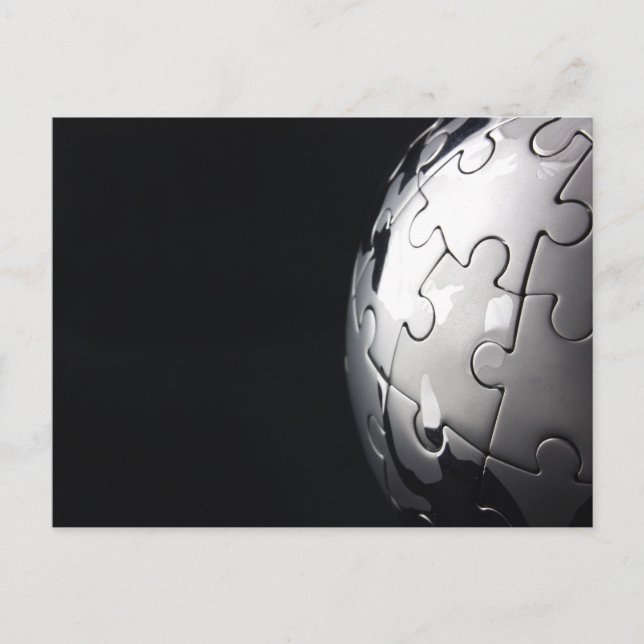 Kromglob med svart bakgrund vykort (Framsida)