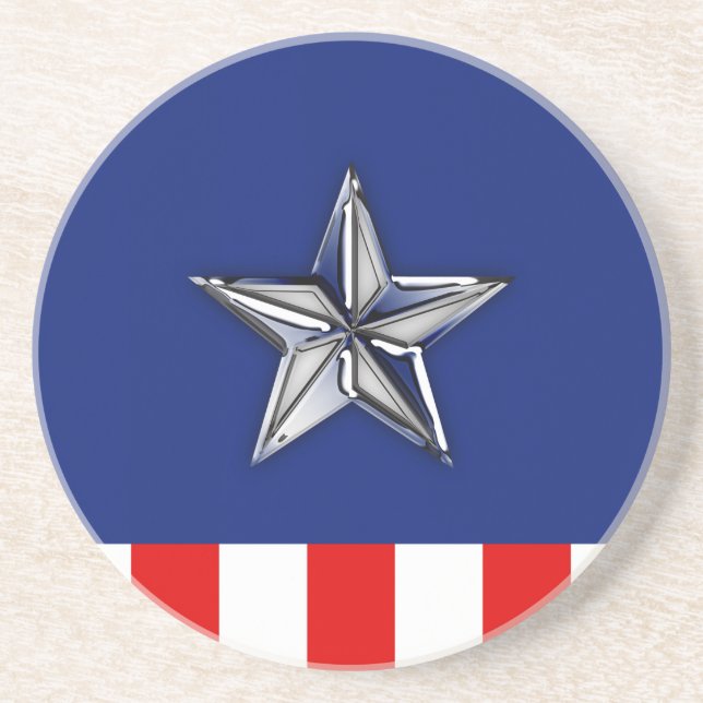 Kromliknande stjärna på festliga patriotiska färge underlägg sandsten (Framsidan)