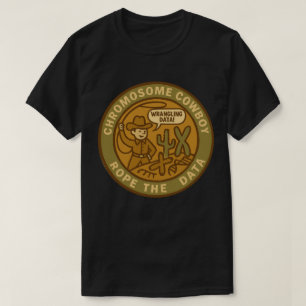 Kromosomcowboy som lassor data som ett proffs t shirt