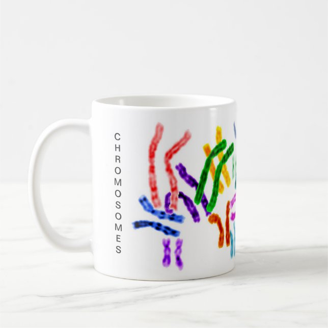 Kromosomer, DNA-molekyler Kaffemugg (Vänster)