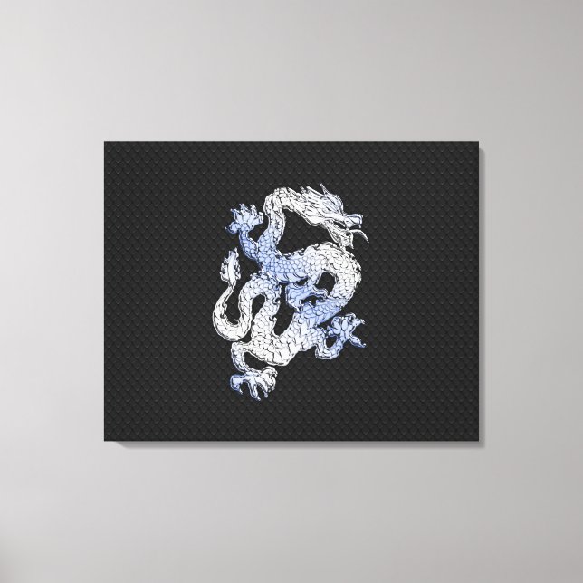 Kromstildraken på svart orm flår trycket canvastryck (Framsida)
