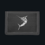 KromstilMarlin på kolfiber<br><div class="desc">En design för applique för fisk för marlin för silverkromnågot liknande på en dekor för bakgrund för kolfiberstil. En kärnfull modern nautisk gåva. Här är ett val av den fina broderade baseballmössor för anpassningsbar avslappnaden; i en nautisk stil kan du lätt personifiera för att göra den så unik, som du...</div>