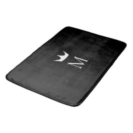 Kron Elegant Monogram Mönster Svart och Vitt Badrumsmatta