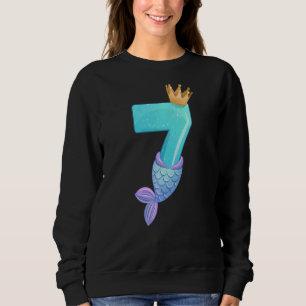 Krona 7:e födelsedag drottning Sjöjungfru 7 år gam T Shirt