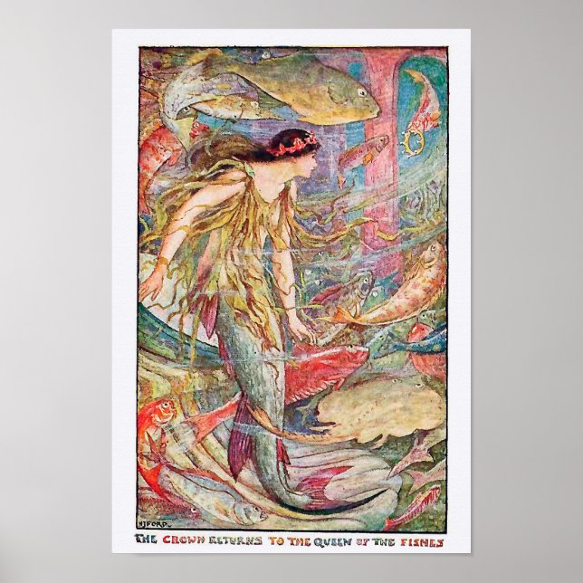 "Krona återvänder till fiskdrottningen" Poster (Framsidan)