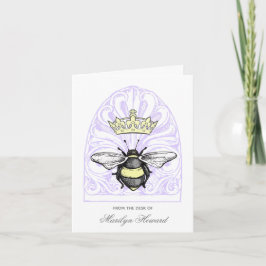 Krona Bee (Lila) | Anteckningskort för Personlig