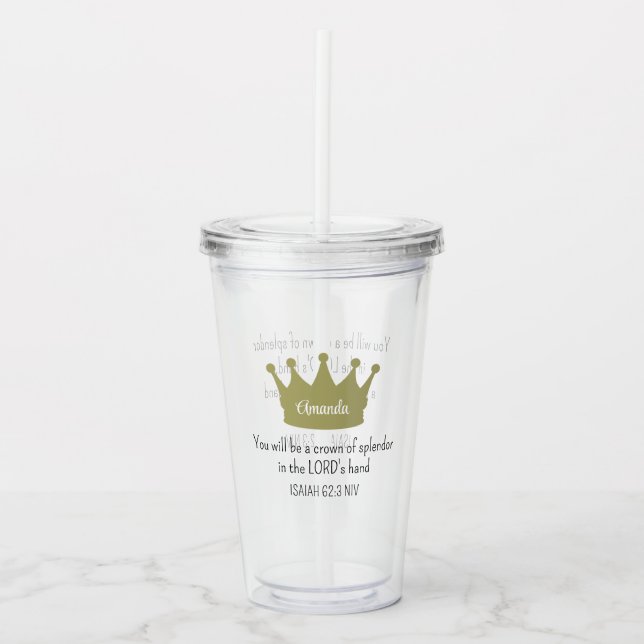 Krona Bible Verse Christian Faith Golden Take Away Mugg (Framsida)