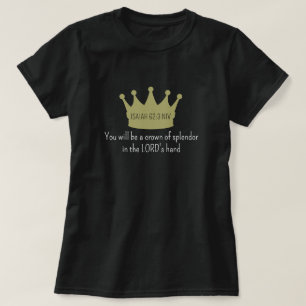 Krona Bible Verse Christian Faith Guld och Black T Shirt