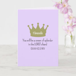 Krona Bible Verse Christian Faith Light Lila Kort