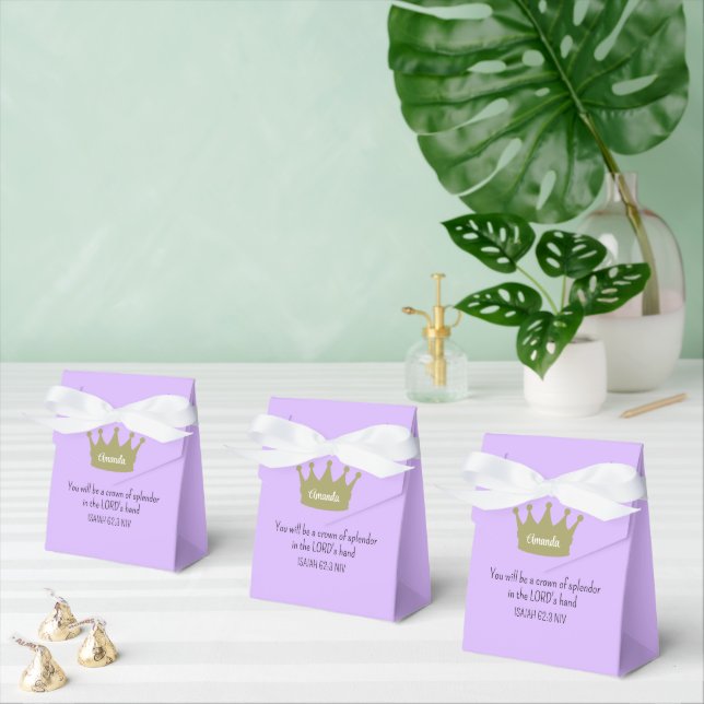Krona Bible Verse Christian Faith Light Lila Presentaskar (Multipel)