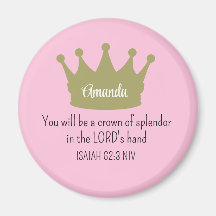 Krona Bible Verse Christian Faith Ljus rosa
