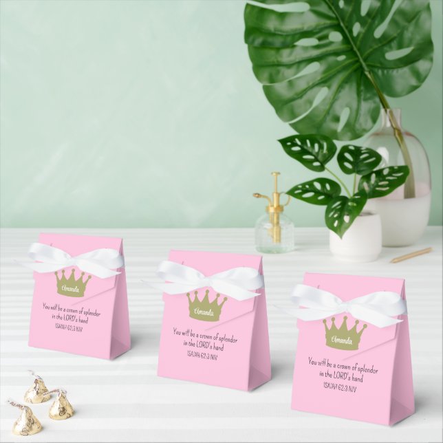 Krona Bible Verse Christian Faith Ljus rosa Presentaskar (Multipel)