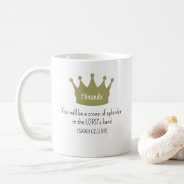 Krona Bible Verse Christian Faith White Kaffemugg
