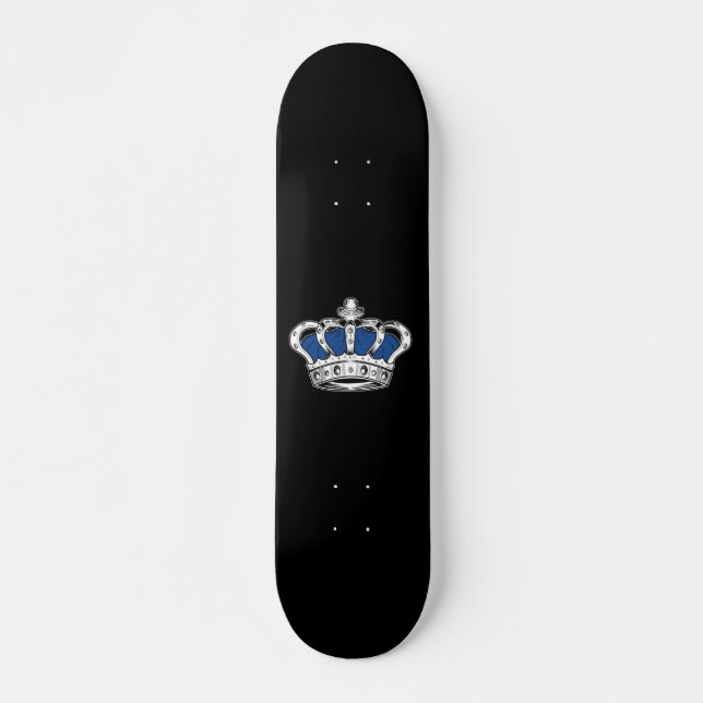 Krona - blå mini skateboard bräda 18,5 cm (Framsida)