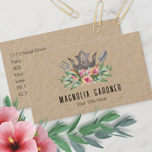 Krona Boho Chic Watercolor Verktyg Flowers Visitkort