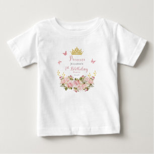 Krona   Butterflies Blommigt Princess 1:a födelsed T Shirt