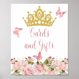 Krona Butterflies Rosa Blommigt Cards and Gifts Si Poster