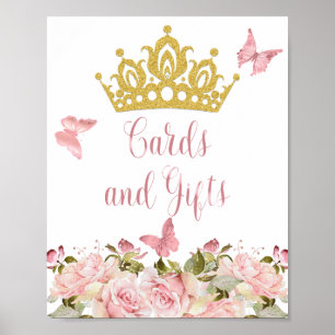 Krona Butterflies Rosa Blommigt Cards and Gifts Si Poster