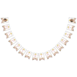 Krona Butterflies Rosa Blommigt Photo Grattis på f Vimplar