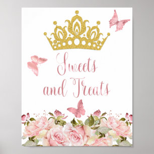 Krona Butterflies Rosa Blommigt Sweets & Trets Poster