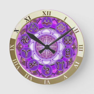 Krona Chakra Mandala Rund Klocka